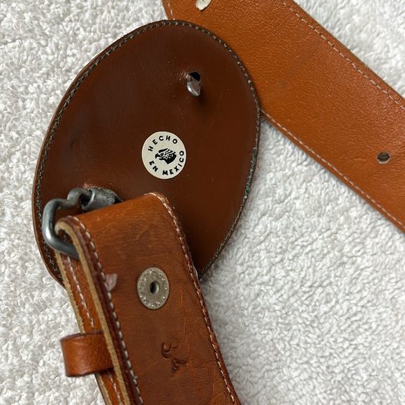 Leather Snake Skin Belt Size 34 Made in Mexico Rodeo Cowgirl Western - Picture 5 of 14